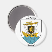 Galway Ireland - antikes Wappen Magnet (Vorderseite/Rückseite)