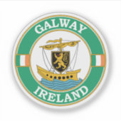 Galway Ireland Circle Emblem Aufkleber (Vorderseite)