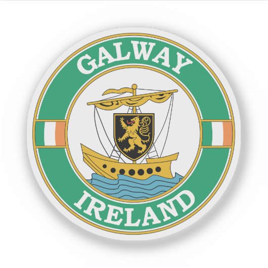 Galway Ireland Circle Emblem Aufkleber (Vorderseite)