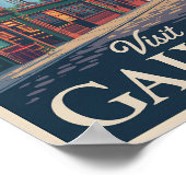 Galway Ireland Illustration Travel Art Vintag Poster (Ecke)