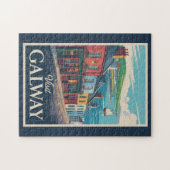Galway Ireland Illustration Travel Art Vintag Puzzle (Horizontal)