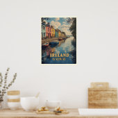 Galway Ireland Retro Irish Sehenswürdigkeit Poster (Küche)