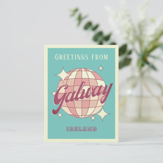 Galway Ireland Retro Vintage Postkarte (Stehend Vorderseite)