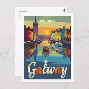 Galway Ireland Vintager berühmter Reiseort Postkarte