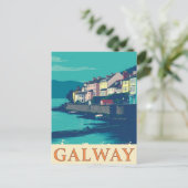 Galway Ireland Vintager berühmter Reiseort Postkarte (Stehend Vorderseite)