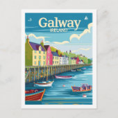 Galway Ireland Vintager berühmter Reiseort Postkarte (Vorderseite)
