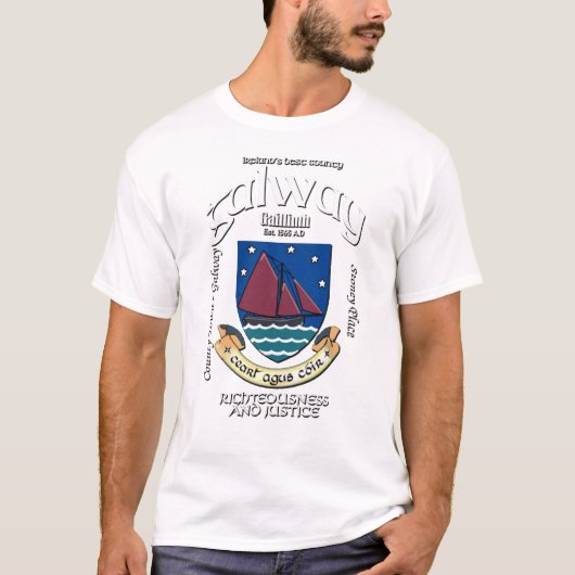 Galway Ireland Wappen T - Shirt (Vorderseite)