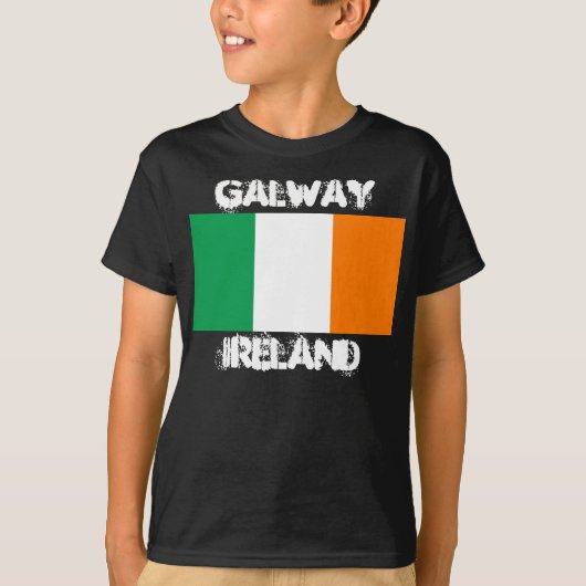 Galway, Irland mit irischer Flagge Boys T-Shirt (Vorderseite)