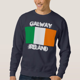 Galway, Irland mit irischer Flagge Sweatshirt