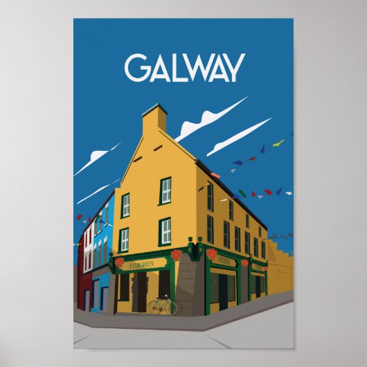 Galway, Irland Reiseplakat Poster (Vorne)
