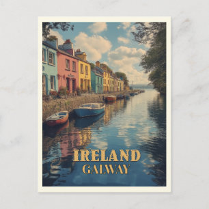 Galway Irland Retro Irische Sehenswürdigkeit Postkarte