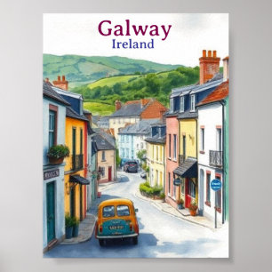 Galway Irland Vintage Berühmter Reiseort Poster