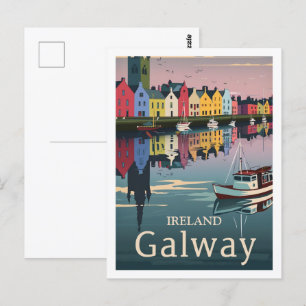 Galway Irland Vintage Berühmter Reiseort Postkarte