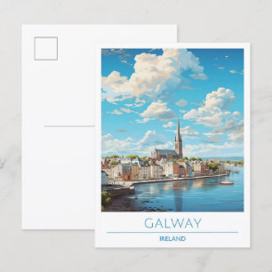 Galway Irland Vintage Reise Postkarte