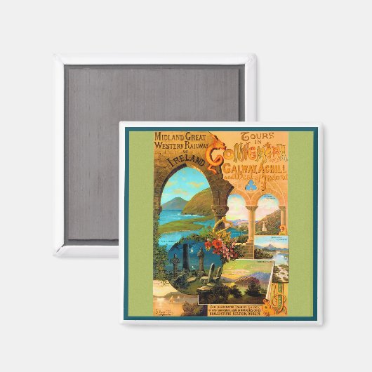 Galway Travel Poster Magnet (Vorderseite/Rückseite)