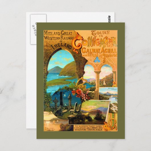 Galway Travel Poster Postkarte (Vorne/Hinten)