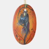 Gamaun der prophetische Vogel mit RuffelFedern Keramik Ornament (Rechts)