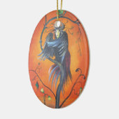 Gamaun der prophetische Vogel mit RuffelFedern Keramik Ornament (Links)