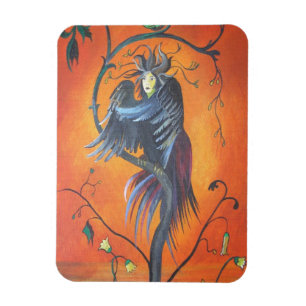 Gamaun der prophetische Vogel mit RuffelFedern Magnet