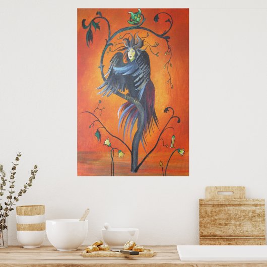 Gamaun der prophetische Vogel mit RuffelFedern Poster (Küche)