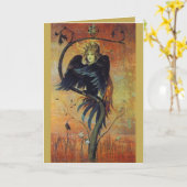 Gamayun: The Prophet Bird Fantasy Art Karte (Gelbe Blume)