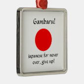 Gambaru!-Premium-Quadrat-Ornament Ornament Aus Metall (Rechts)