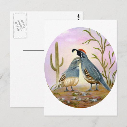 Gambel Quails Postkarte (Vorne/Hinten)