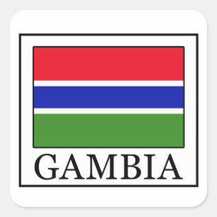 Gambia-Aufkleber Quadratischer Aufkleber