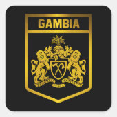 Gambia Emblem Quadratischer Aufkleber (Vorderseite)