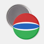 Gambia Fisheye Flag Magnet (Vorderseite/Rückseite)