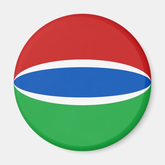 Gambia Fisheye Flag Magnet (Vorne)