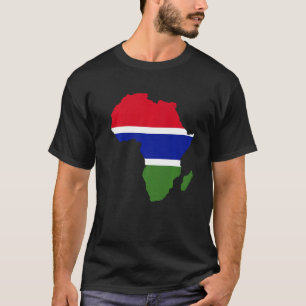 Gambia Flag Africa Kontinent Silhouette Gift for G T-Shirt