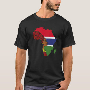 Gambia Flag Afrikanisches Erbe Ethnisch Schwarz T-Shirt