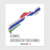 Gambia Flag Charming Patriotic Map Aufkleber (Blatt)
