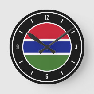 Gambia Flag Elegant Runde Wanduhr