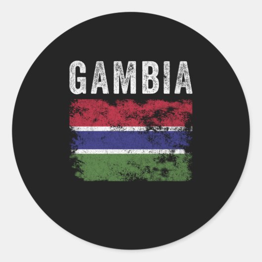 Gambia Flag erschüttert - Gambianische Flagge Runder Aufkleber (Vorderseite)