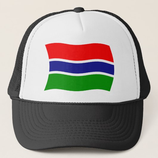 Gambia Flag Hat Truckerkappe (Vorderseite)