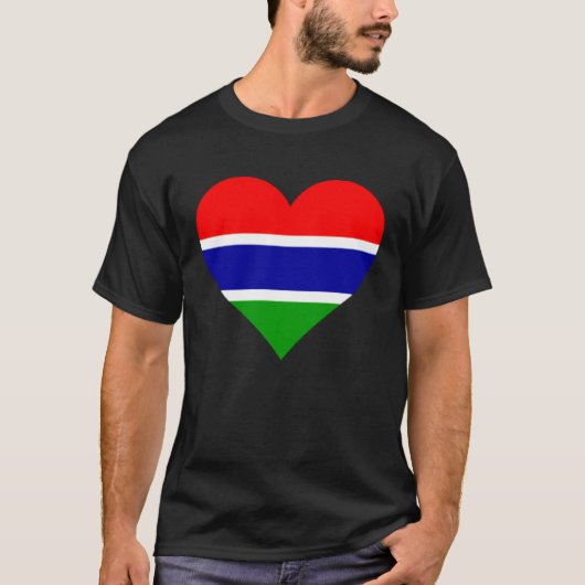 Gambia Flag Heart Gambia Gifts Love Gambia T-Shirt (Vorderseite)