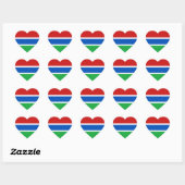 Gambia Flag Heart Sticker (Blatt)