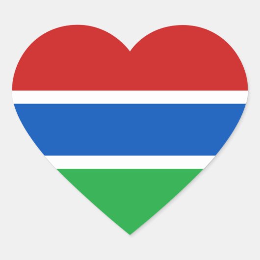 Gambia Flag Heart Sticker (Vorderseite)