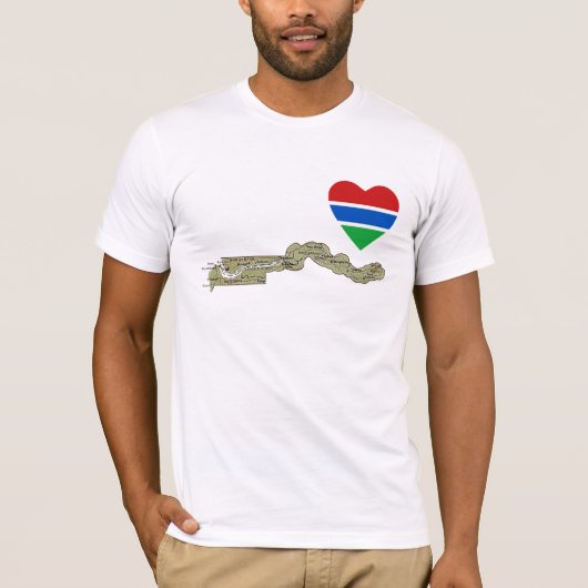 Gambia Flag Herz und Karte T - Shirt (Vorderseite)