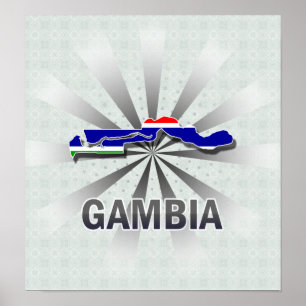 Gambia Flag Karte 2.0 Poster