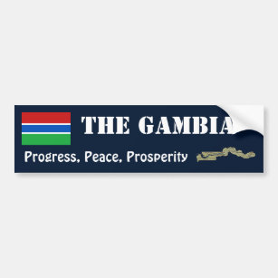 Gambia Flag + Karte Autoaufkleber