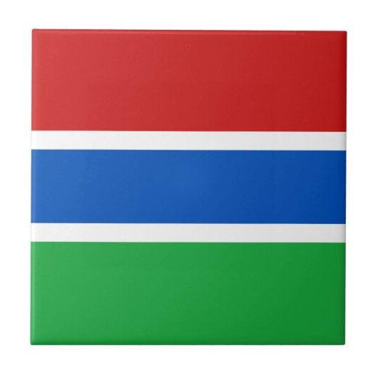 Gambia Flag Keramik Tile Fliese (Vorderseite)