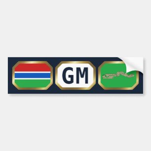 Gambia Flag Map Autoaufkleber