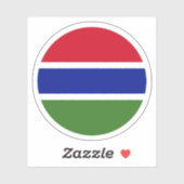 Gambia Flag Round Sticker (Blatt)