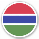 Gambia Flag Round Sticker (Vorderseite)