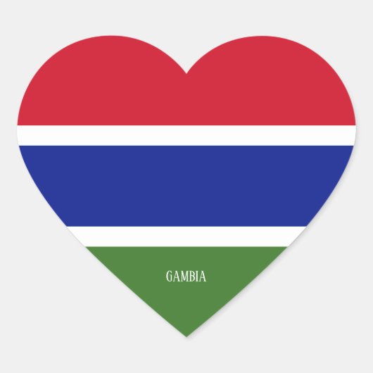 Gambia Flag Splendid Patriotic Herz-Aufkleber (Vorderseite)