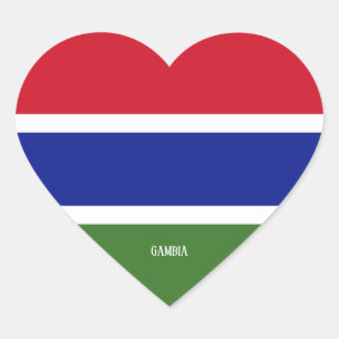Gambia Flag Splendid Patriotic Herz-Aufkleber