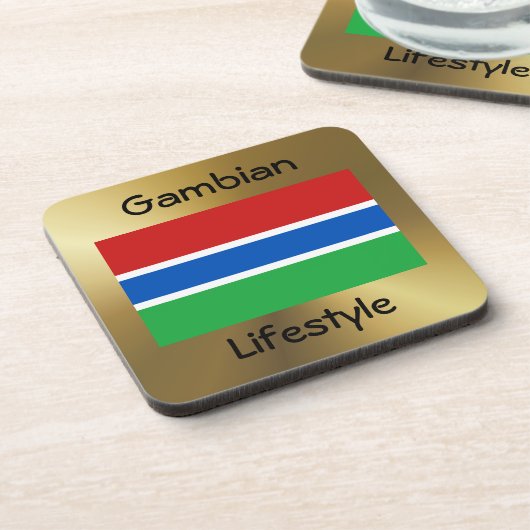 Gambia Flag+Text Untersetzer (Linke Seite)
